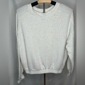 Talulah White Speckled Crewneck Sweatshirt Size Small Cozy Soft Pullover Top